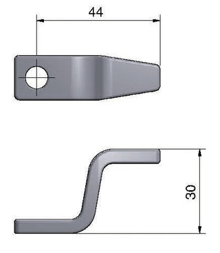 Roca regel 2" kort, hög