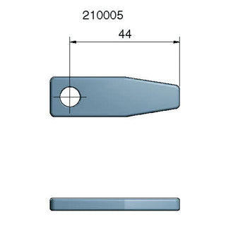 Regel kort rak RF, 2"