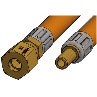 Gasolslang 0,4m ändar: Ø8 mm rör + 8 mm sockel