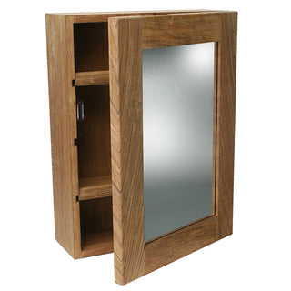 Roca toalettskåp teak med spegel, 28x38x11cm
