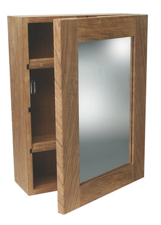 Roca toalettskåp teak med spegel, 33x46x11cm