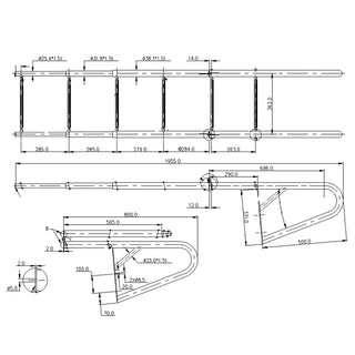 Bryggsteg 6 steg RF 304 teleskop 88-200cm bredd 40cm