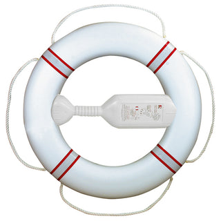 Livboj FP380 Vit m/röda reflexband, 20m kastlina