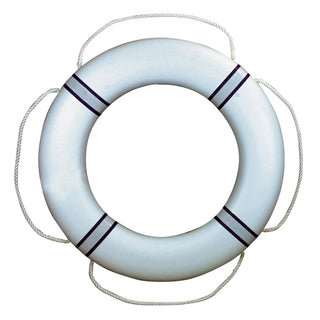 Livboj FP380 Vit m/marinblå reflexband, utan kastlina