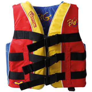 Bas Vattenskidväst junior röd/gul/grön str. xxs 40-50 kg