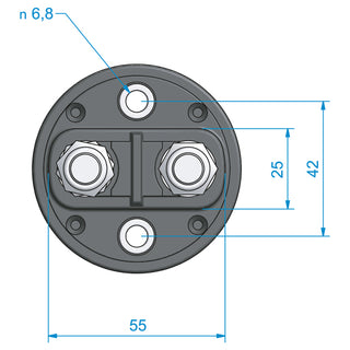 Roca huvudbrytare gastät ISO 8846, 24V / 250 Amp